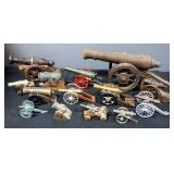 Collection Of Decorative And Model Cannons, Various Sizes And Cannon Types, Total Qty 13, Sizes Rang