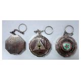 Vintage Compacts With Key Ring Chains, Inlvdes Evans, May Fair