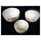 Hand Painting Hall Nesting Mixing Bowls Qty. 3 And White Ceramic Mixing Bowls, Qty. 3