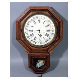 Antique 31-Day Wall Clock, With Winding Keys, 25" H x 17.5" W