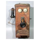 Antique Wall Mounted Telephone, Hand Crank And Chimes Still Work