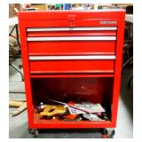 Craftsman Tool Chest With 3 Drawers, Lower Storage Area And Hinged Lid, Some Contents Include Wrench