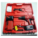 Milwaukee Cordless .5" Hammer Drill, includes 18V Batteries Qty 2, Charger And Carrying Case