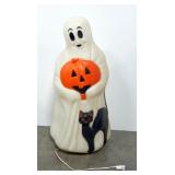 Plastic illuminated Ghost With Pumpkin And Cat , 34" High, Powers On