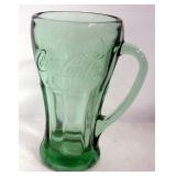 Coca-Cola Handled Glassware Collection, Includes 14oz Green Tint Fountain Glasses (8) And Green And 