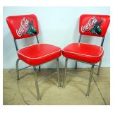 Pair Of Coca-Cola Padded Chairs, 33" H