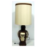 Copper And Beige Colored Table Lamp With Dragon Designs, 40.5 " H, Powers On