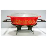 Rival Crock Pot Model 3350/2, Powers On, Pyrex 2.5 qt Casserole Dish With Lid And Chafing Stand, NuW