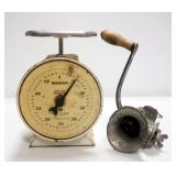 Hanson Dietetic Scale Model 1440, 500 g Capacity And Dandy Hand-Crank Counter Meat Grinder No. 6