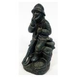 Henri Studio 1980 Statuette/Doorstop Of Whalerman Sitting On Dock, 13.5" H