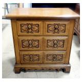 Link-Taylor Mediterranean Oak 3 Drawer Chest With Brass Pulls, Dovetail Construction, 26.5" H x 26" 