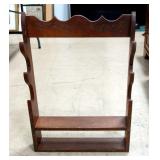 Wood Gun Rack, Holds 3 Firearms, Has 1 Open Lower Shelf, 30" H x 21.5" W x 4.75" D