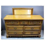 Link Taylor Mediterranean Oak 7-Drawer Dresser, Dovetail Construction, Brass Pulls, 32.5" H x 56" W 