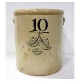 Union Stoneware Co. 10 Gallon Crock With Double Leaf Mark