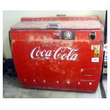 Antique Electric Coca-Cola Chest Cooler, 2 Top Hinged Doors, 36" X 44" x 28"