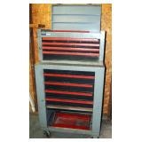 JC Penney 9 Drawer Rolling Tool Box Including Assorted Transmission Parts, Full