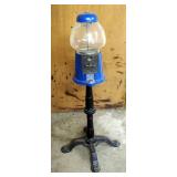 Coin Operated Carousel Gumball Machine On Metal Stand, 38" Tall