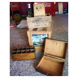 Wood "Peaches" Crate, Sheffield Steel Wood Box And More, Qty 5