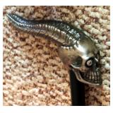 Custom 34" Metal Horned Skull Cane And Men