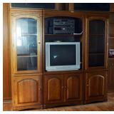 3 Piece Entertainment Center With Side Storage Cabinets, 76" X 81" X 21"