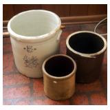 Western Stoneware Crocks, Qty 3, 5 Gallon, 2 Gallon and 1 Gallon