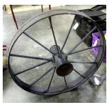 Antique 12 Spoke Steel Wagon Wheel, 34" Round