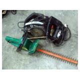 Black And Decker 7.25" Circular Saw, Skil Scroll Saw And 17" Weed Eater Hedge Trimmer