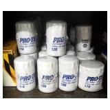 Oil Filter Assortment Including Protech, Napa, Group 7 And Purolator Brands, Contents Of 3 Shelves