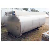 10 Ft, 1500 Gallon, Stainless Steel Aviation Fuel Tank