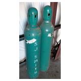 Argon Compressed Gas Bottles Qty. 2, 38" Tall, Partially Full Argon Compressed Gas Bottles Qty. 2, 38" Tall, Partially Full