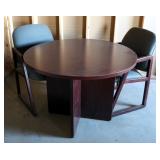Round Office Table 30" X 42" Round And Office Chairs, Qty. 2 Round Office Table 30" X 42" Round And Office Chairs, Qty. 2