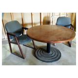 Round Office Table 29" X 48" And Chairs, Qty. 2 Round Office Table 29" X 48" And Chairs, Qty. 2