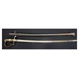 Damascus Sword With "Looff" On Hilt, With Scabbard Damascus Sword With "Looff" On Hilt, With Scabbard