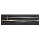 Damascus Sword With "Looff" On Hilt, With Scabbard