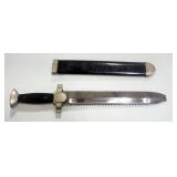 Serrated Edge Knife, 15.75" OL, With Scabbard Serrated Edge Knife, 15.75" OL, With Scabbard