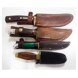 Knife Collection, Includes Oldtimer 9.5" OL, Western 8" OL, Unmarked 7" OL, And Western 8.5" OL, All