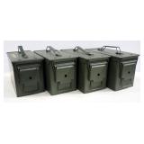 Four Metal Ammo Cans, 7.5"H x 6"W x 12"L Four Metal Ammo Cans, 7.5"H x 6"W x 12"L