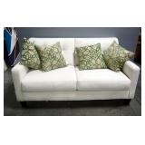 Fusion Furniture Upholstered Loveseat Including Four Studio Chic Throw Pillows, 36" x 68" x 40"