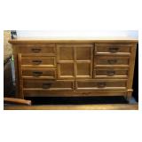 Chris Madden 8 Drawer Dresser 38.5" H x 68" W x 18" D, With Beveled Glass Mirror 40" x 48"