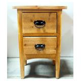 Solid Wood Side Tables, Qty 2, Single Drawer 28.5" H x 14" W x 14" D, 2 Drawer 27" H x 16" W x 11.5"