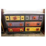 Unique Hand Painted 6 Drawer Dresser 31" X 48" X 17"