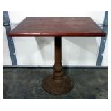 Solid Wood Pedestal Table With Metal Base, 29" H x 29" W x 24" D
