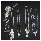 Costume Jewelry, Includes Pins, Necklace And Earrings