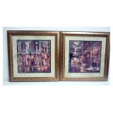 Two Matching Prints Of New Orleans Bistros By B. Brown, Framed And Matted Under Glass, 24.25" x 24.2