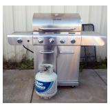 Char-Broil Floor Burner Gas Grill Model 463344116, With Manual And Blue Rhino Propane Tank