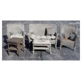 Five Piece Wicker Patio Set, With Cushions