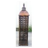 Metal Decorative Grated Container With Flip Top Lid, 42" H x 10.25" x 10.25"