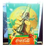Metal Coca-Cola Advertising Sign, 23" H x 24" W