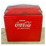 Vintage Metal Coca-Cola Insulated Ice Chest/ Cooler, With Removable Tray Insert, 17" H x 17" W x 13"