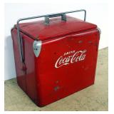 Vintage Metal Coca-Cola Insulated Ice Chest/ Cooler, With Attached Bottle Opener, 17" H x 18" W x 13
